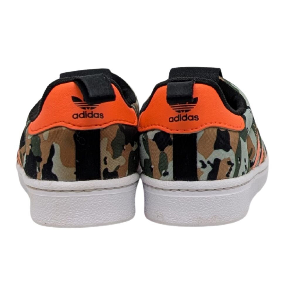 Adidas Camo Orange Superstar 360 Infant Slip On Size Baby 4 - Picture 6 of 7